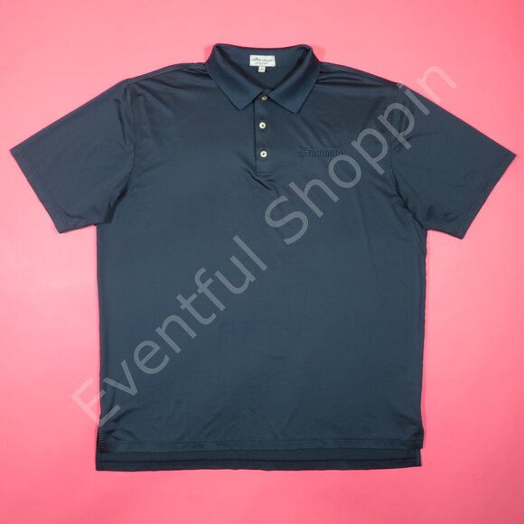 Peter Millar Polo Shirt Mens XL Blue Summer Comfort Golf Jersey Fabric Stonhard - Picture 2 of 7